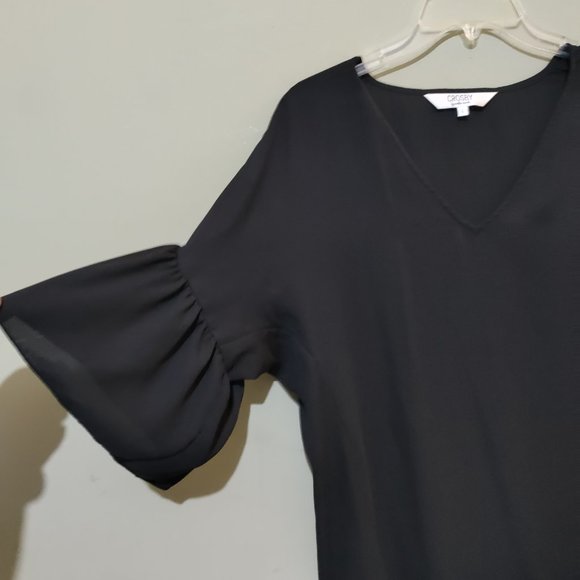 Crosby by Mollie Burch Womens Black Sheer Chiffon Top Size Small - Picture 4 of 6